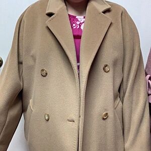 Max Mara 101801 Rebus Coat in Tan